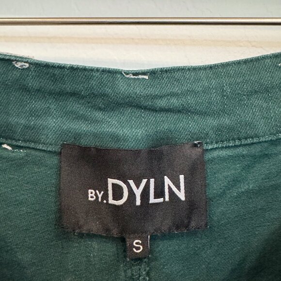 By Dyln Cooper Contrast Stitch High Rise Wide Leg Jeans Baggy Pants Green Small - Picture 7 of 13